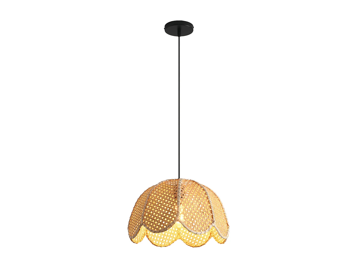 Parrot Uncle Rattanschalen- & Rattan-Pendelleuchte, natürliche Mischmaterialien, höhenverstellbar, E27, 40 cm Durchmesser,  (Ohne Leuchtmittel)