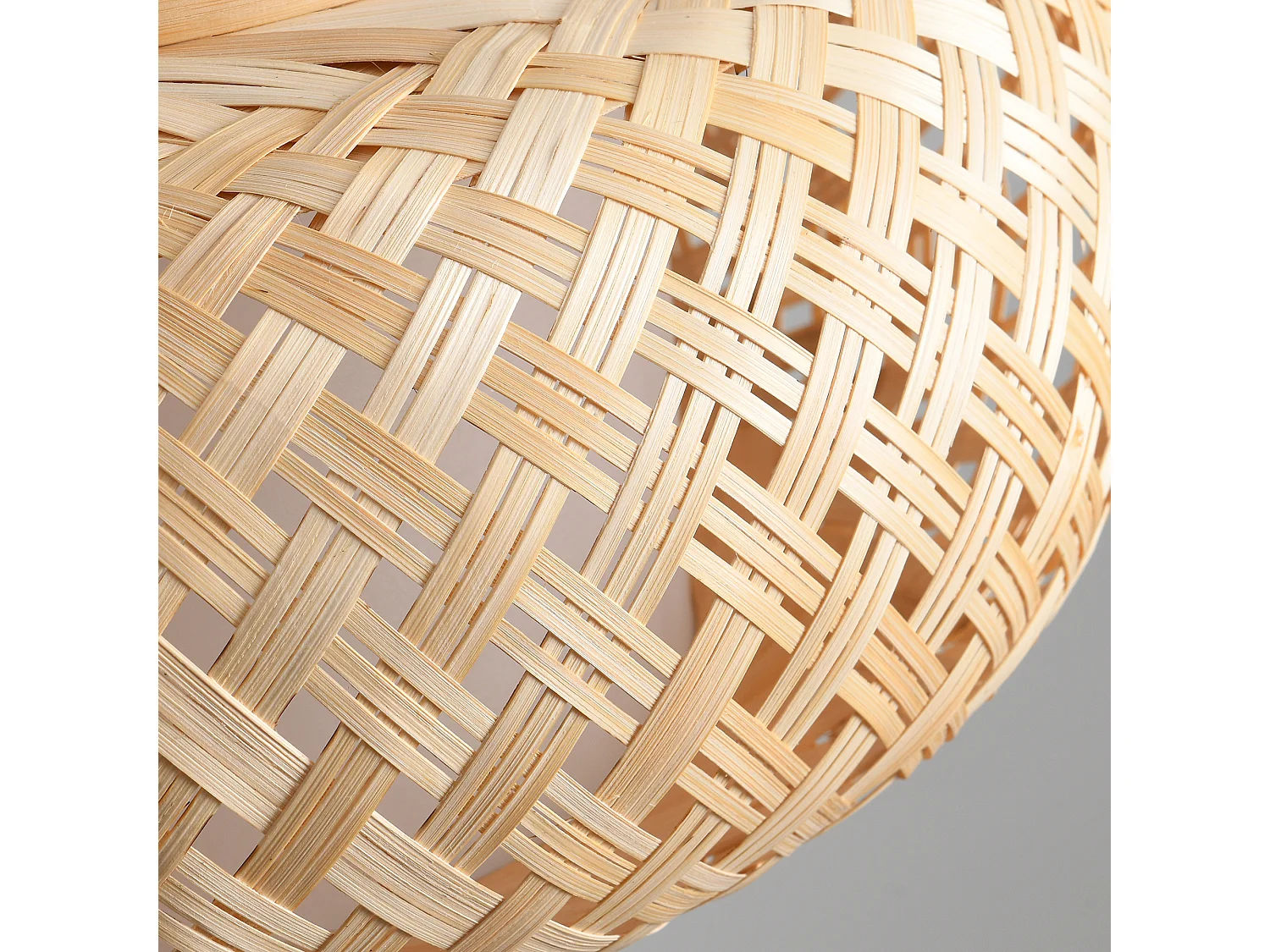 Parrot Uncle Bambus-Pendelleuchte mit Eisengestell, höhenverstellbar, E27-Fassung, 40 cm Durchmesser, Naturfinish, für Esszimmer Wohnzimmer Flur (Ohne Leuchtmittel)