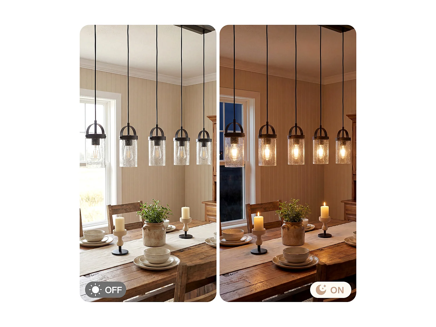 5-lichts zwarte lineaire kroonluchter, landelijke, in hoogte verstelbaar (E27 fitting, geen lampen)