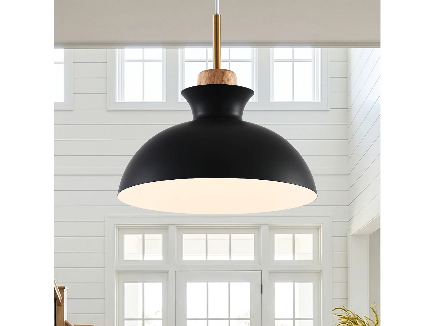 Parrot Uncle Guirlande lumineuse moderne en fer noir avec culot E27, sans ampoule