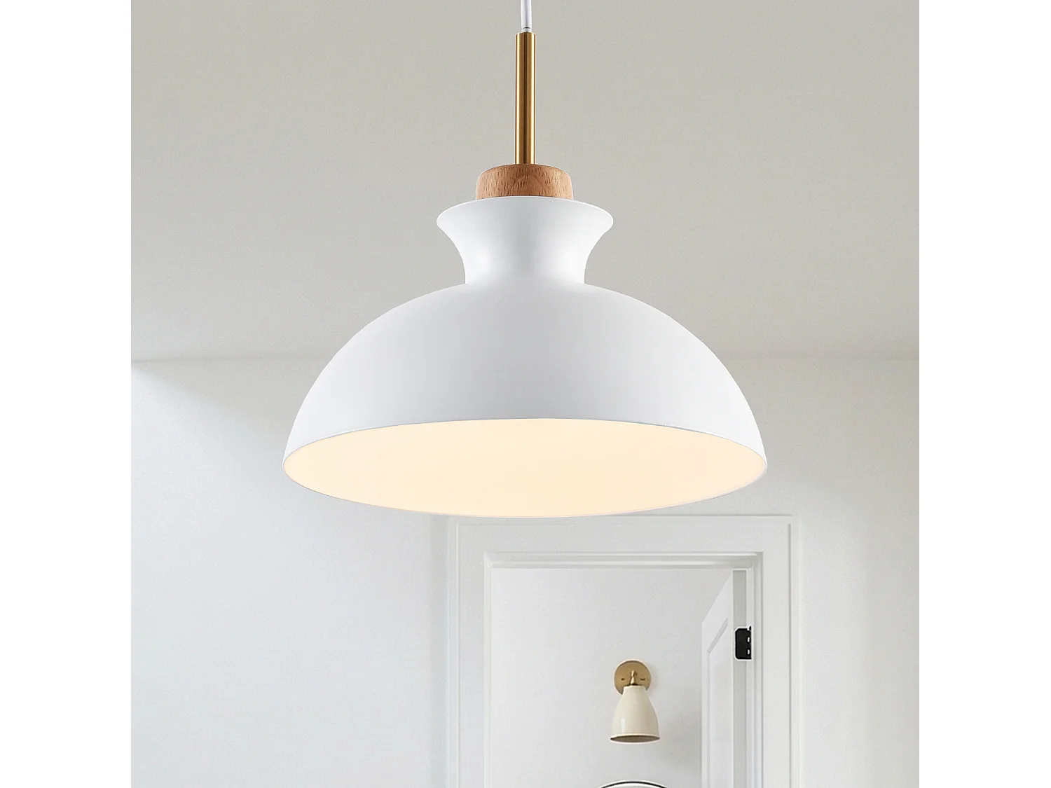 Parrot Uncle Lustre suspendu moderne en fer blanc avec culot E27, sans ampoule