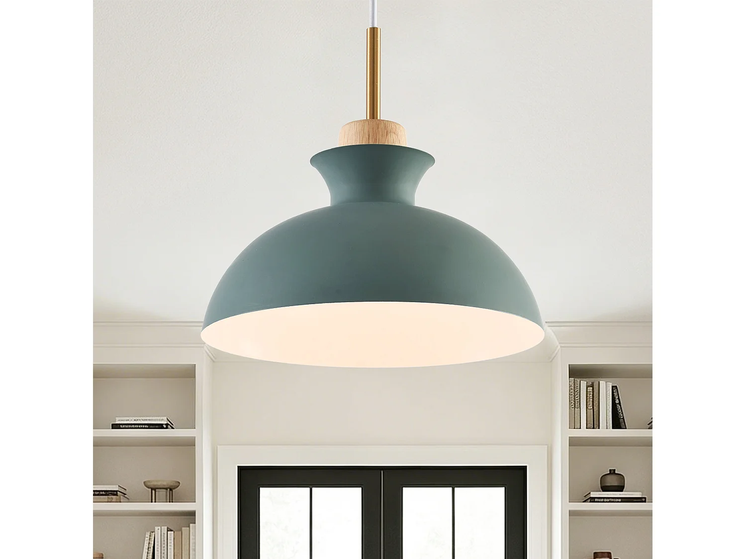 Parrot Uncle Lampadaire de plafond moderne en fer vert, sans ampoule