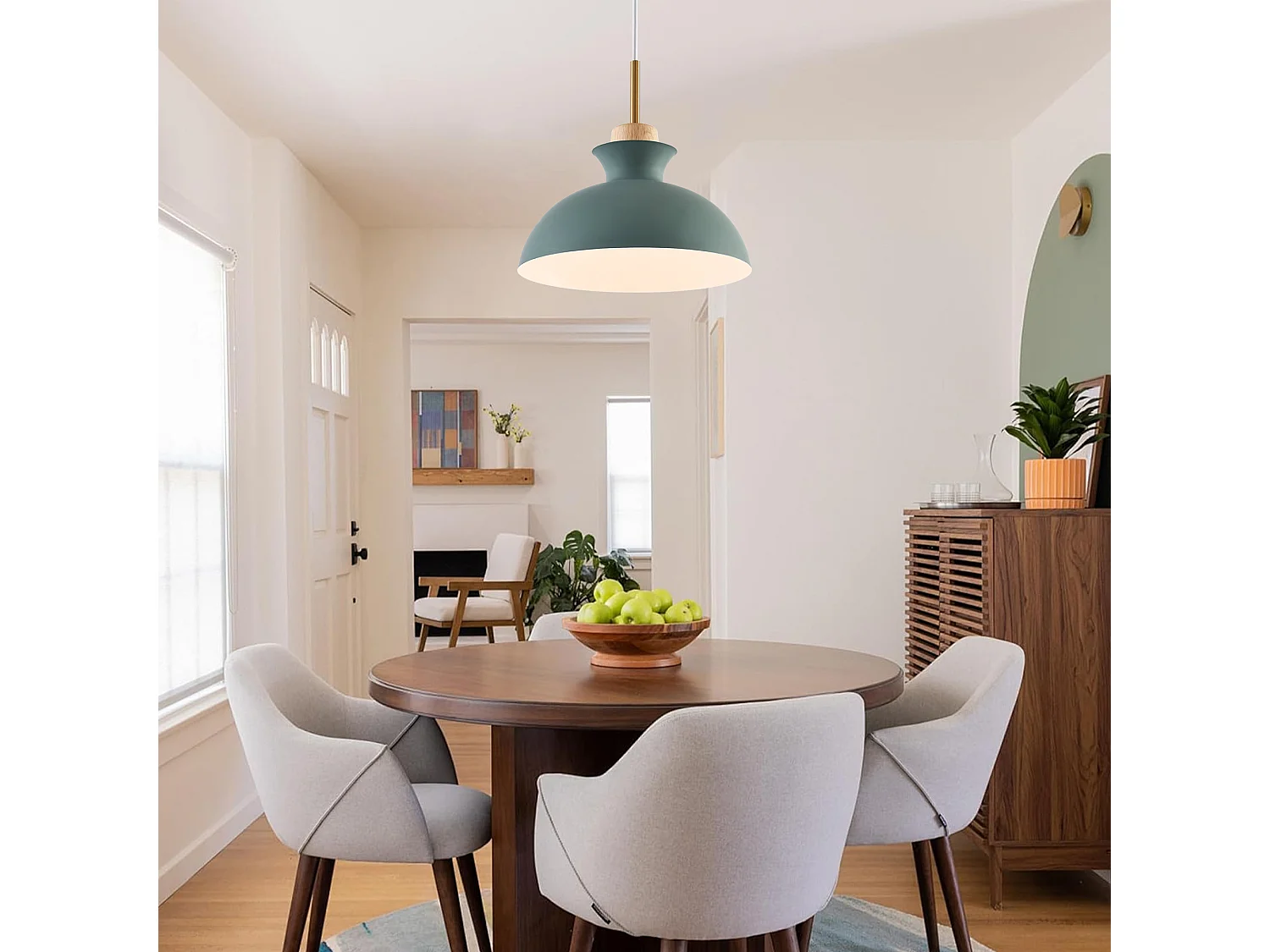 Parrot Uncle Lampadaire de plafond moderne en fer vert, sans ampoule