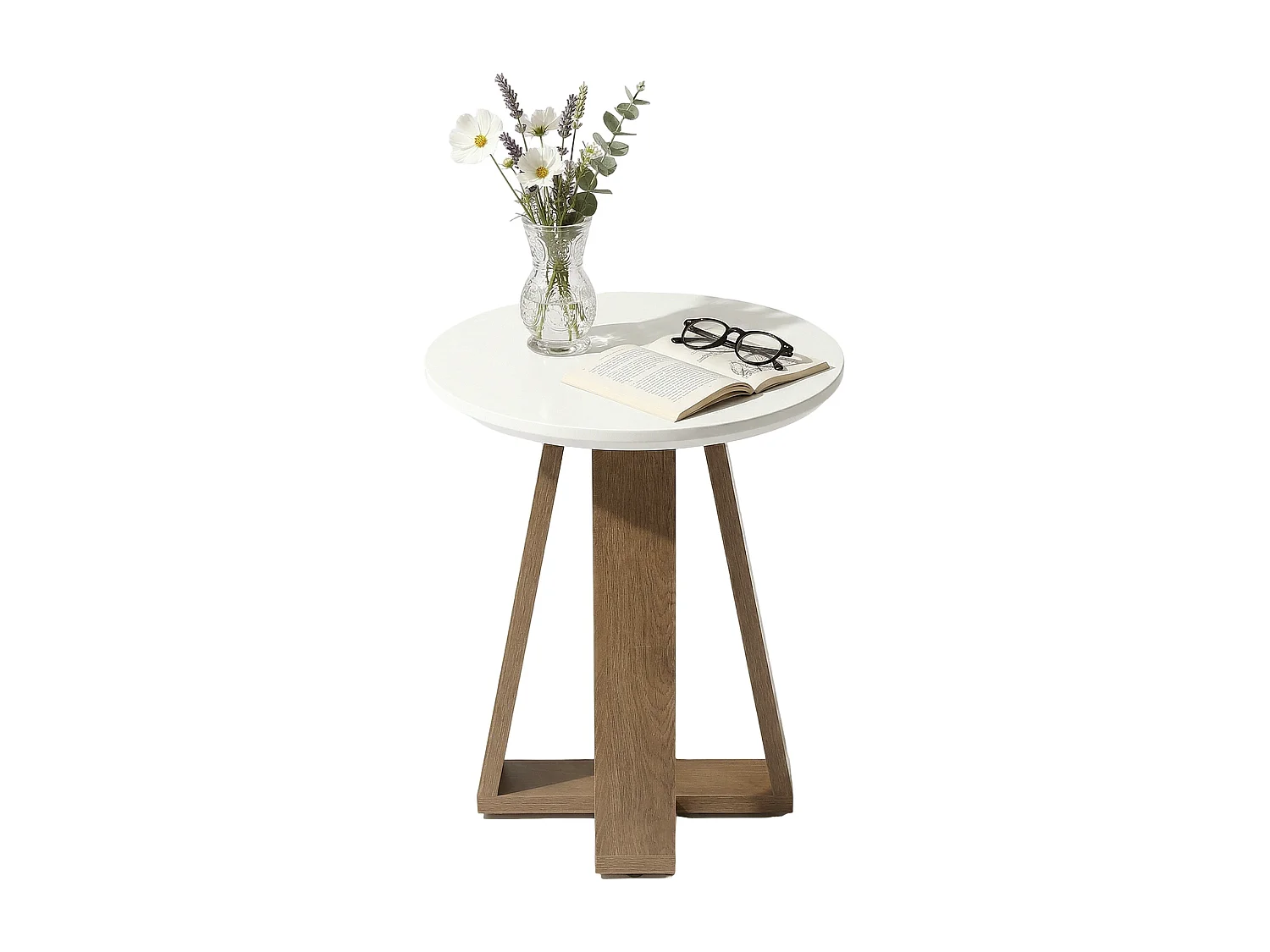 Runder Beistelltisch, moderner Endtisch für das Wohnzimmer, kleiner Akzenttisch für das Schlafzimmer, MDF