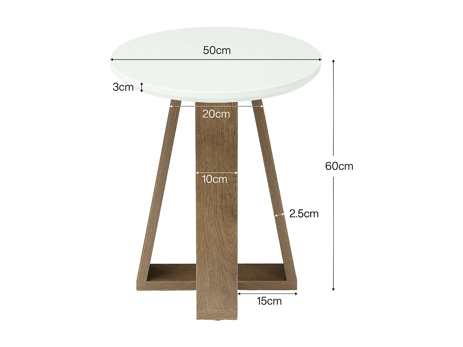 Runder Beistelltisch, moderner Endtisch für das Wohnzimmer, kleiner Akzenttisch für das Schlafzimmer, MDF
