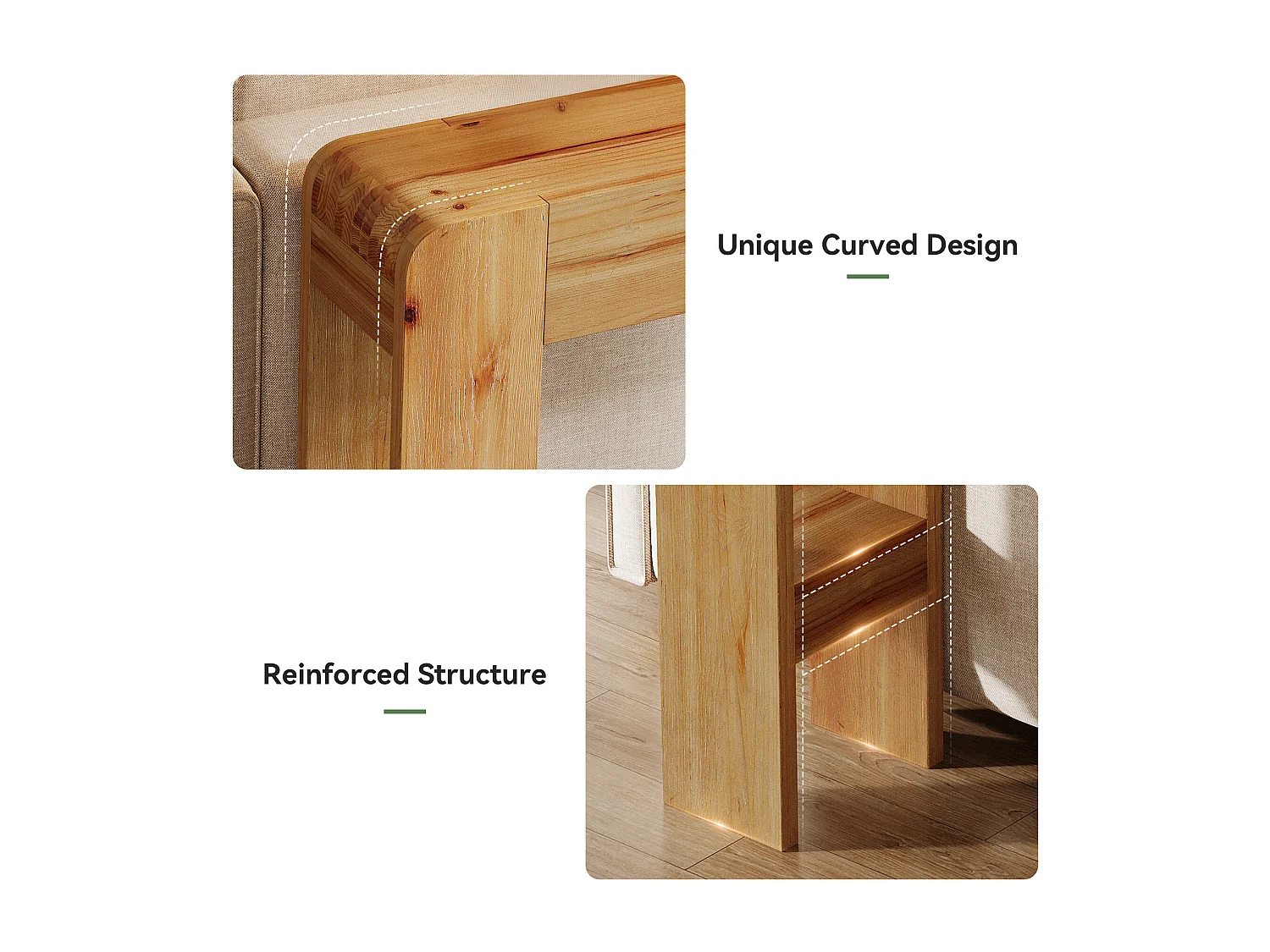 Console en bois massif de 160 cm, table d'appoint de style campagnard à placer derrière un canapé dans une entrée