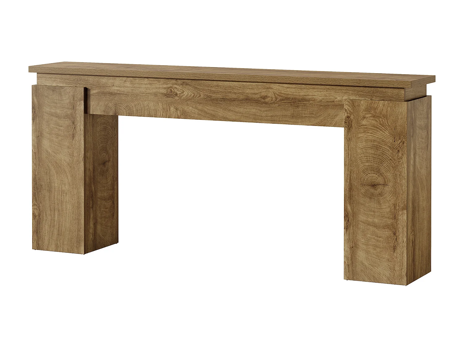 Console de 160 cm, table d'entrée rustique avec rangement ouvert pour salon