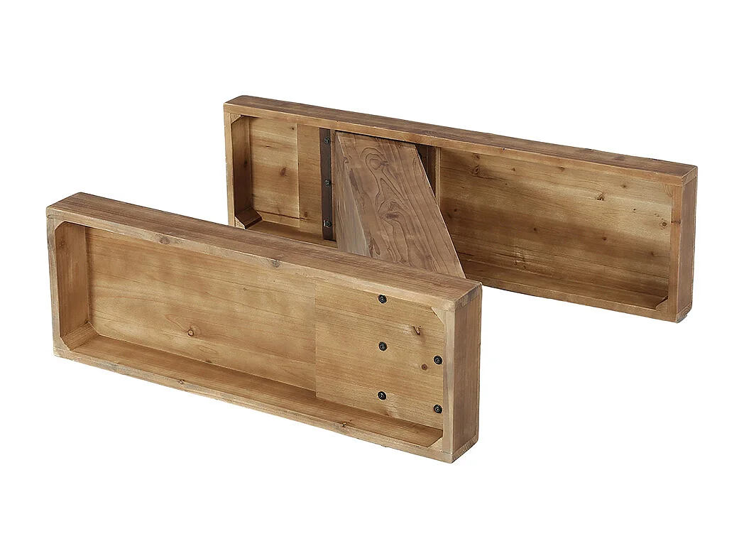 Console en bois massif 105 cm, petite table d'entrée rustique de style campagnard, table d'appoint unique en forme de Z pour canapé d'entrée