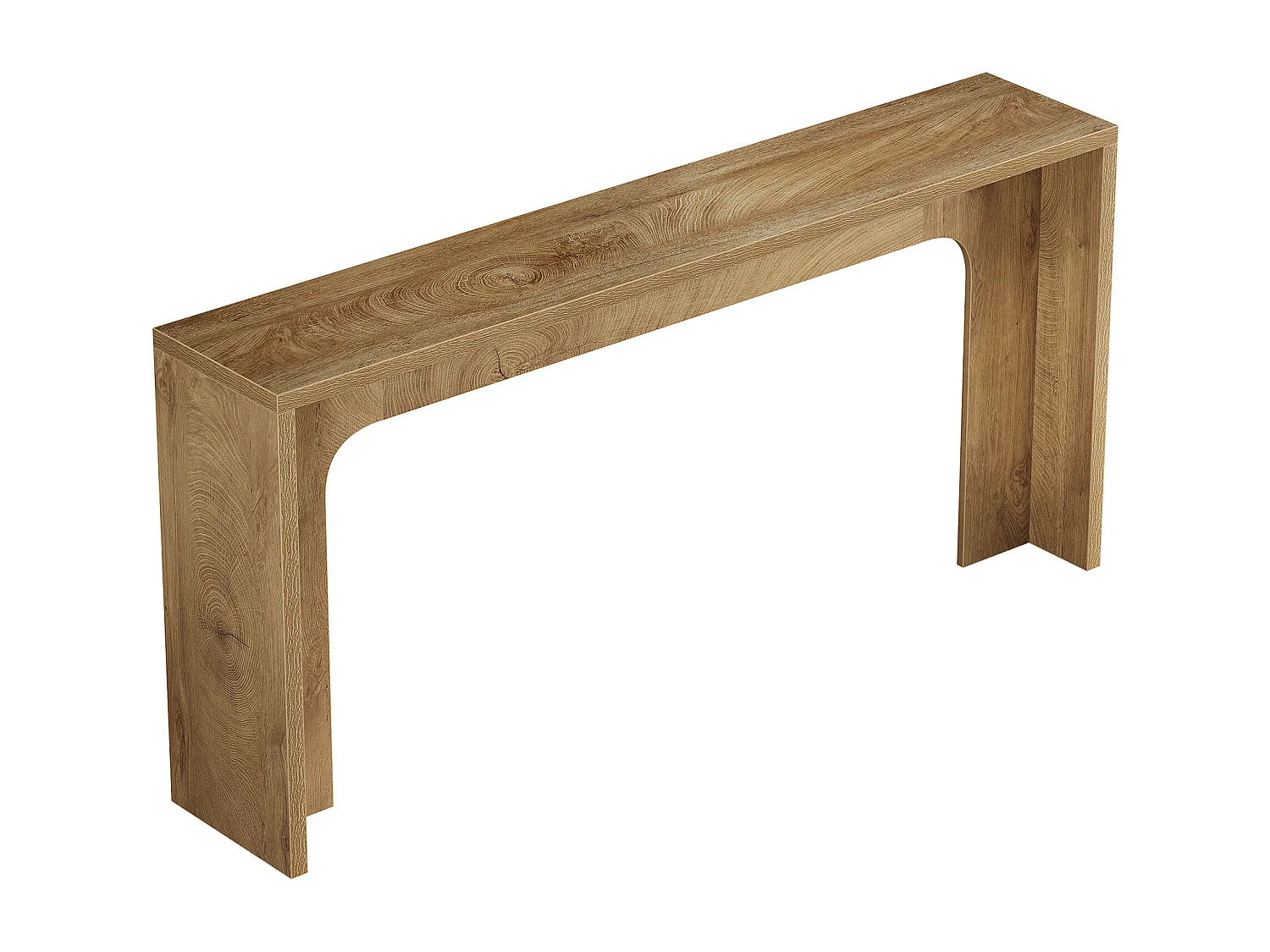 Console étroite de 160 cm, table d'entrée moderne et minimaliste avec base robuste