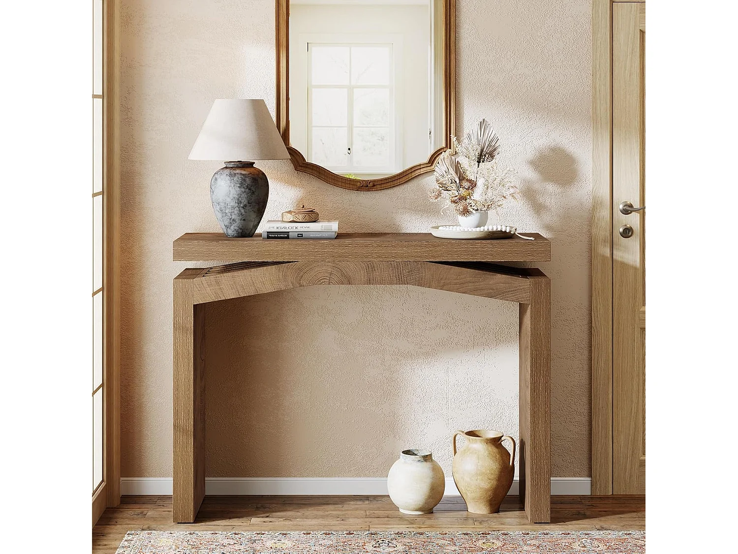 Console de 100 cm pour entrée, console de style campagnard à placer derrière un canapé, petite table d'entrée