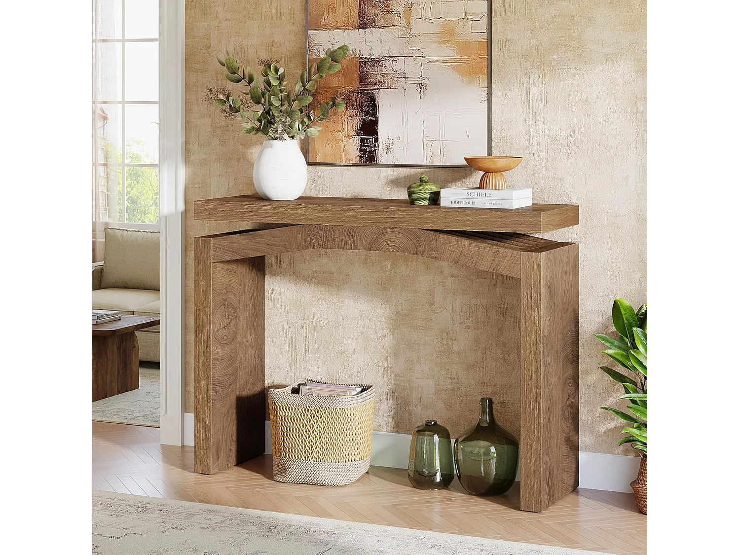 Console de 100 cm pour entrée, console de style campagnard à placer derrière un canapé, petite table d'entrée