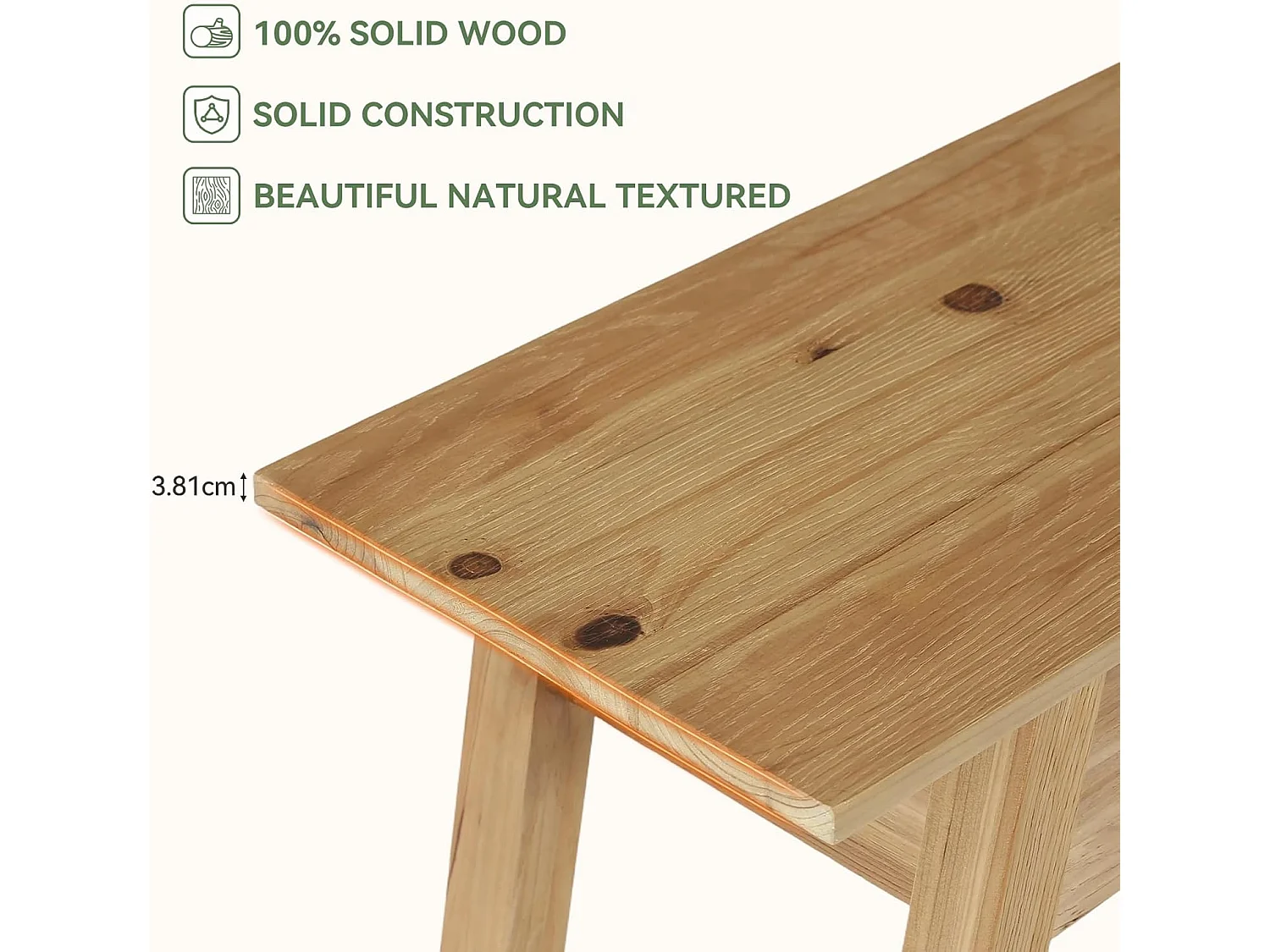 Console en bois massif de 110 cm, table d'entrée avec 2 tiroirs et 2 niveaux.