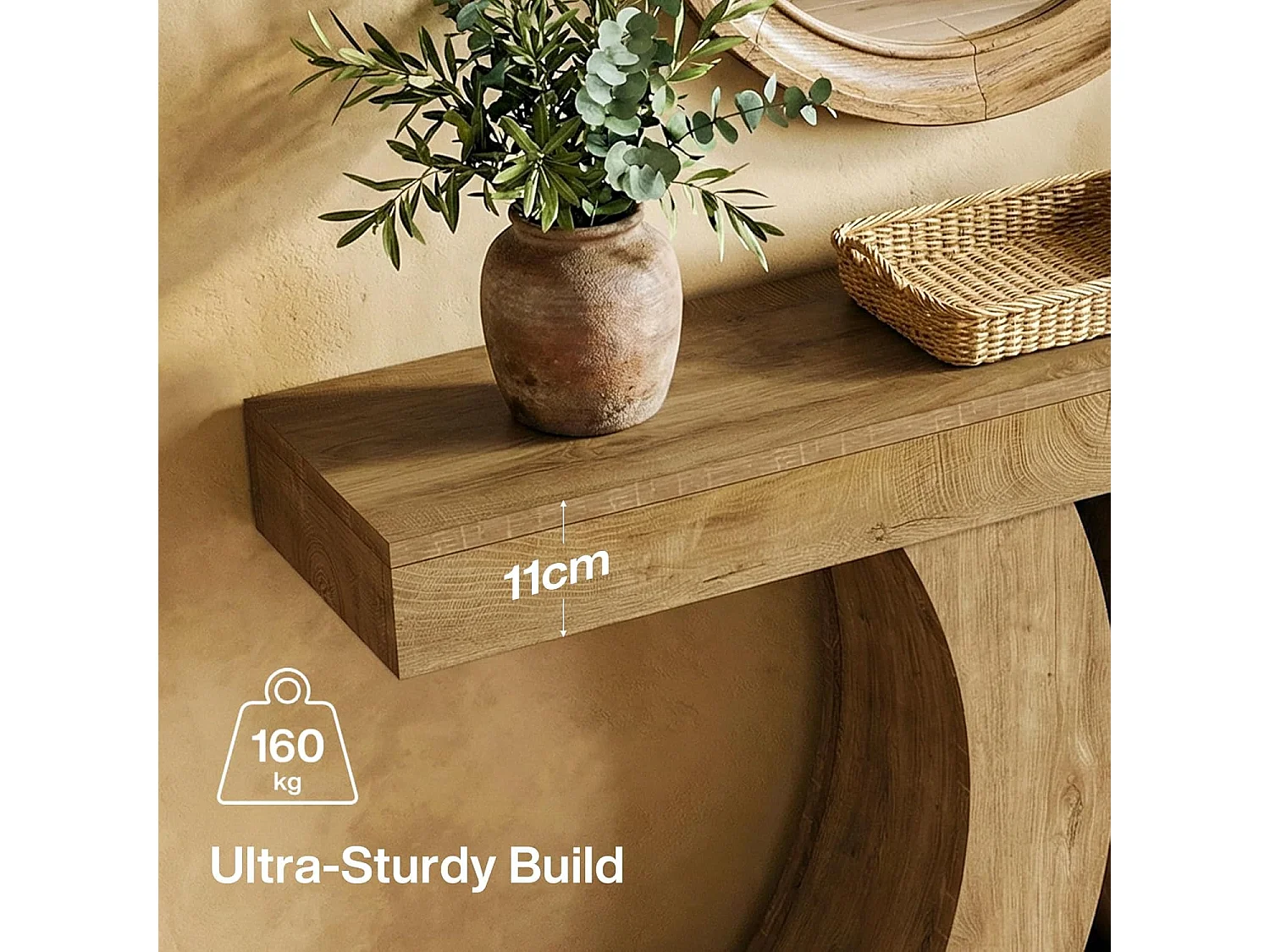 150 cm hohe Farmhaus-Konsolentafel, schmale Holzsofa-Eingangstafel hinter der Couch