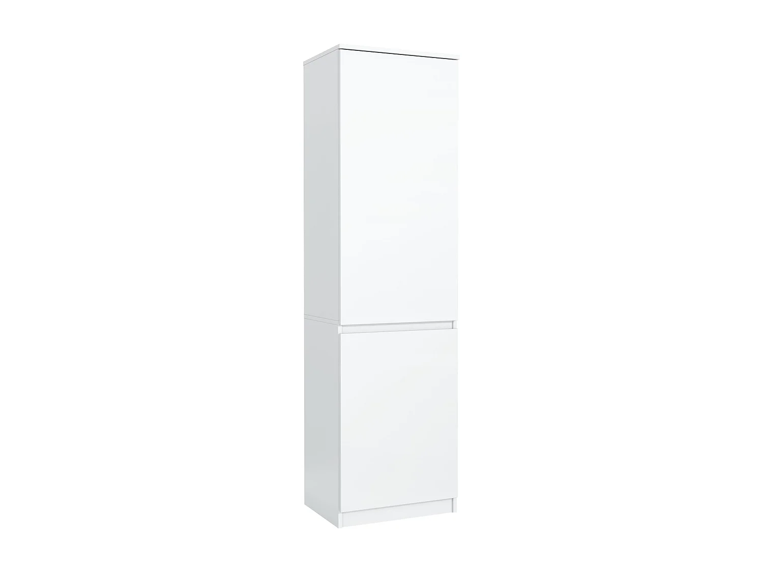 Hoher weißer Schuhschrank, 180 cm – Schmaler Aufbewahrungsschrank mit 2 Türen und Einlegeböden, moderner, platzsparender Flurschrank, 50 x 39 x 180 cm
