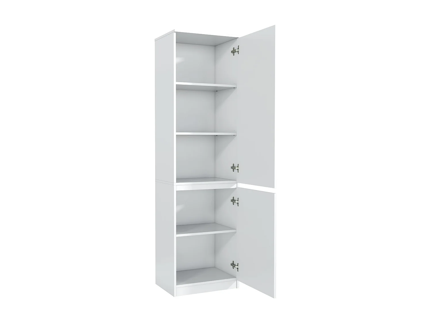 Hoher weißer Schuhschrank, 180 cm – Schmaler Aufbewahrungsschrank mit 2 Türen und Einlegeböden, moderner, platzsparender Flurschrank, 50 x 39 x 180 cm