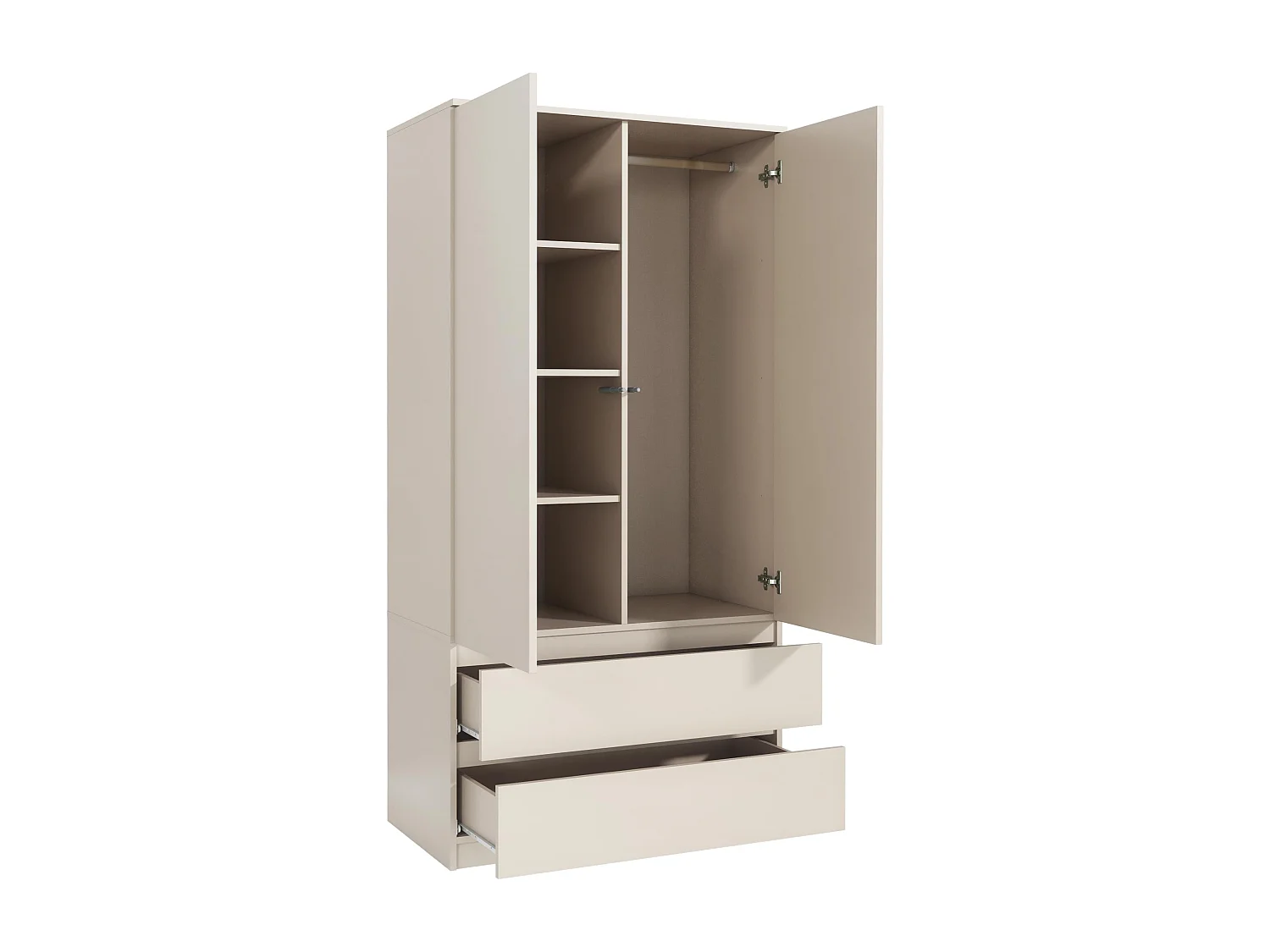 Armoire de Chambre Cachemire 180 cm – Dressing avec Penderie et 2 Tiroirs, Meuble de Rangement pour Chambre Adulte, Largeur 90 cm, Placard Moderne  180x90x50 cm