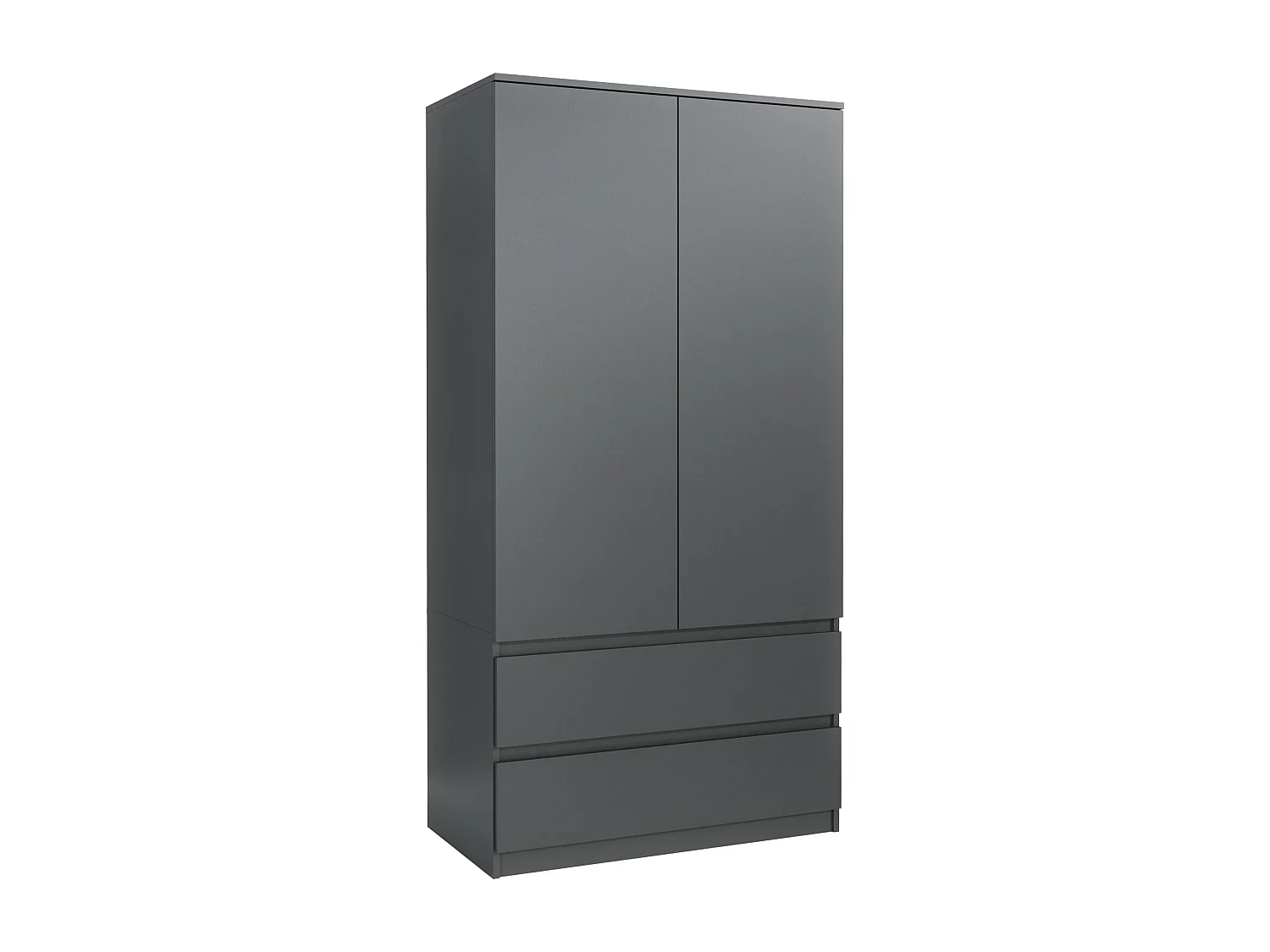 Schlafzimmerschrank Anthrazit 180 cm – begehbarer Kleiderschrank mit Kleiderstange und 2 Schubladen, Aufbewahrungsmöbel mit einer Breite 180 x 90 x 50 cm