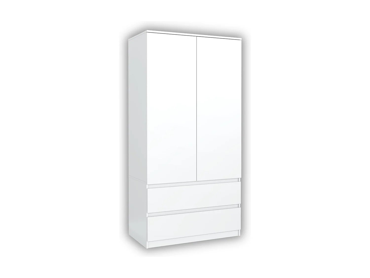 Reinraumschrank 180 cm – Kleiderschrank mit Kleiderstange und 2 Schubladen, Aufbewahrungsmöbel für das Schlafzimmer von Erwachsenen 180 x 90 x 50 cm