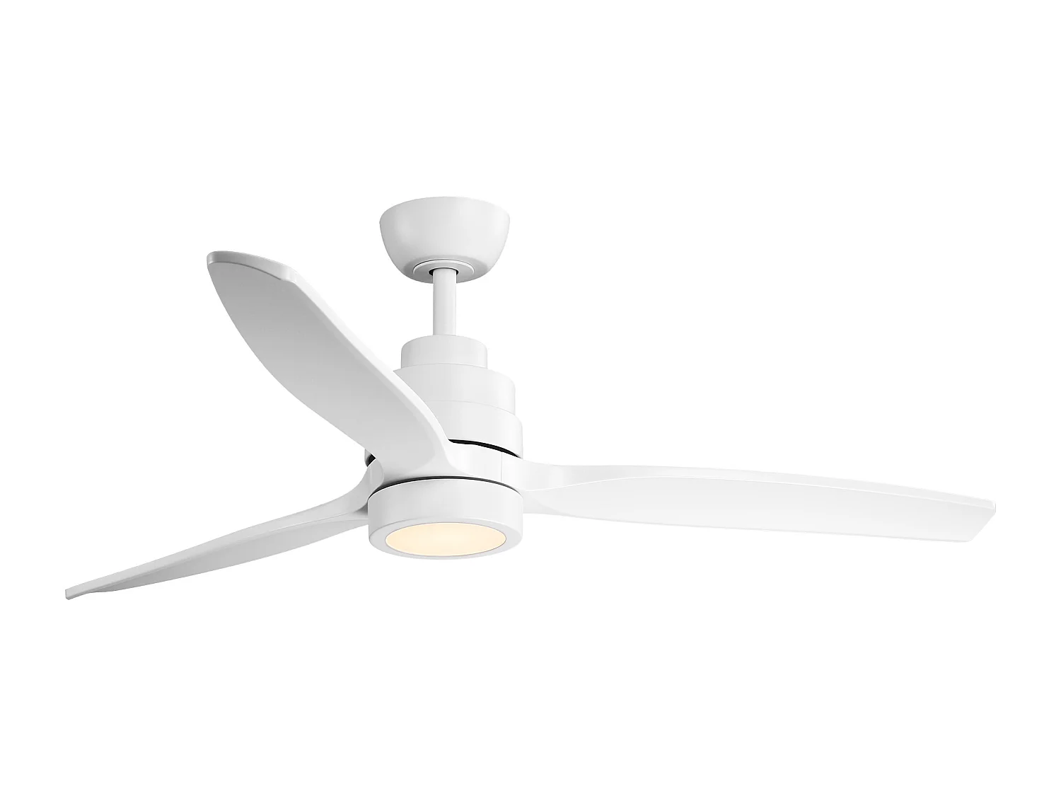 Parrot Uncle Deckenventilator mit LED-Licht, 132 cm, DC-Motor, 6 Geschwindigkeiten, Pendelstab, leise, inkl. Fernbedienung, mattweiß