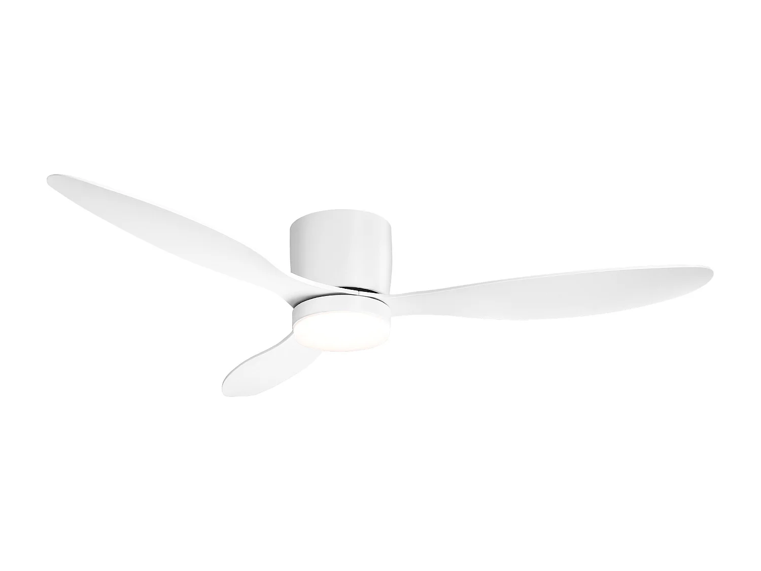 Parrot Uncle Deckenventilator mit LED-Licht, 132 cm, DC-Motor, 6 Geschwindigkeiten, flach an der Decke, leise, inkl. Fernbedienung, mattweiß