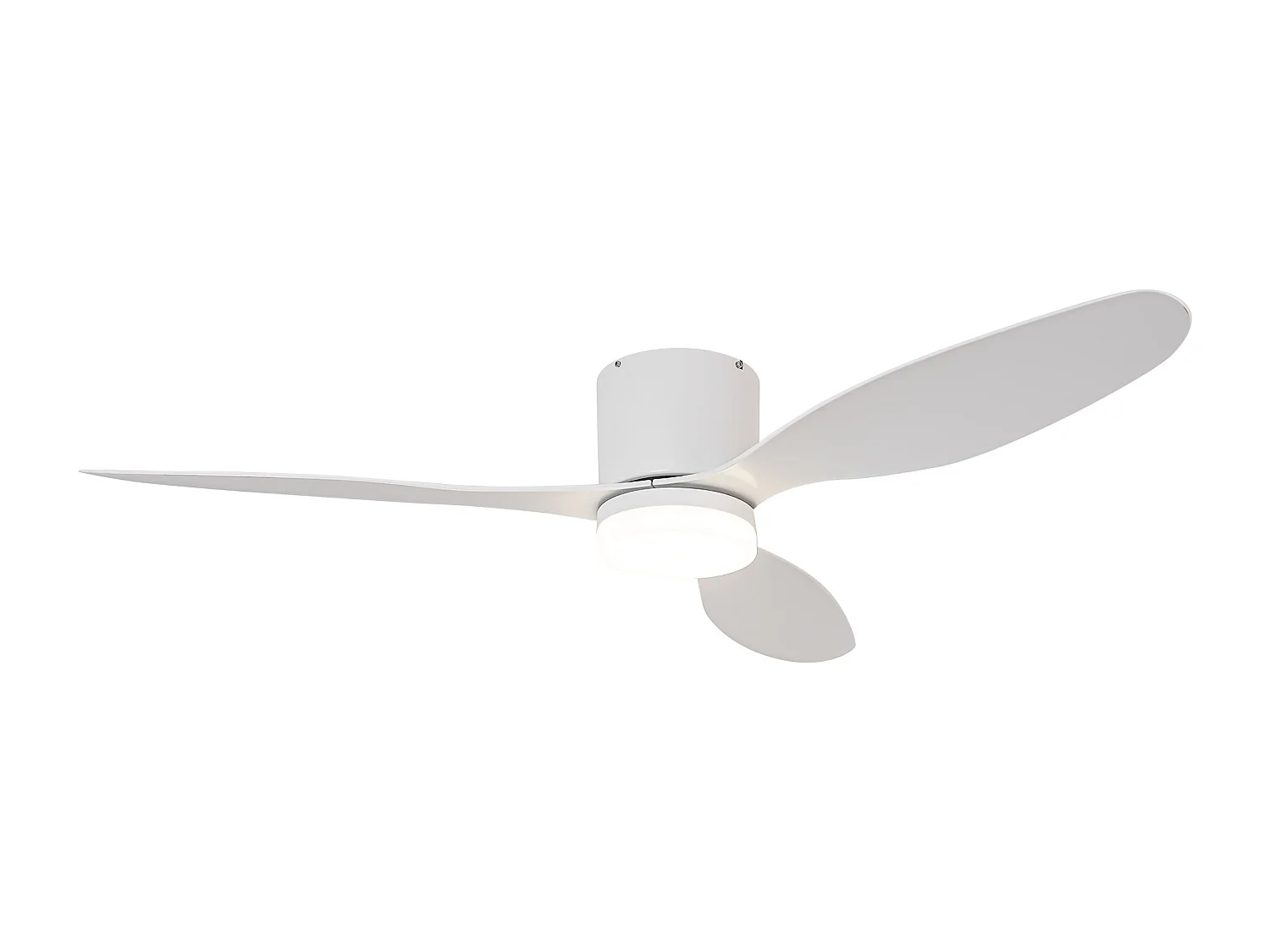 Parrot Uncle Deckenventilator mit LED-Licht, 132 cm, DC-Motor, 6 Geschwindigkeiten, flach an der Decke, leise, inkl. Fernbedienung, mattweiß