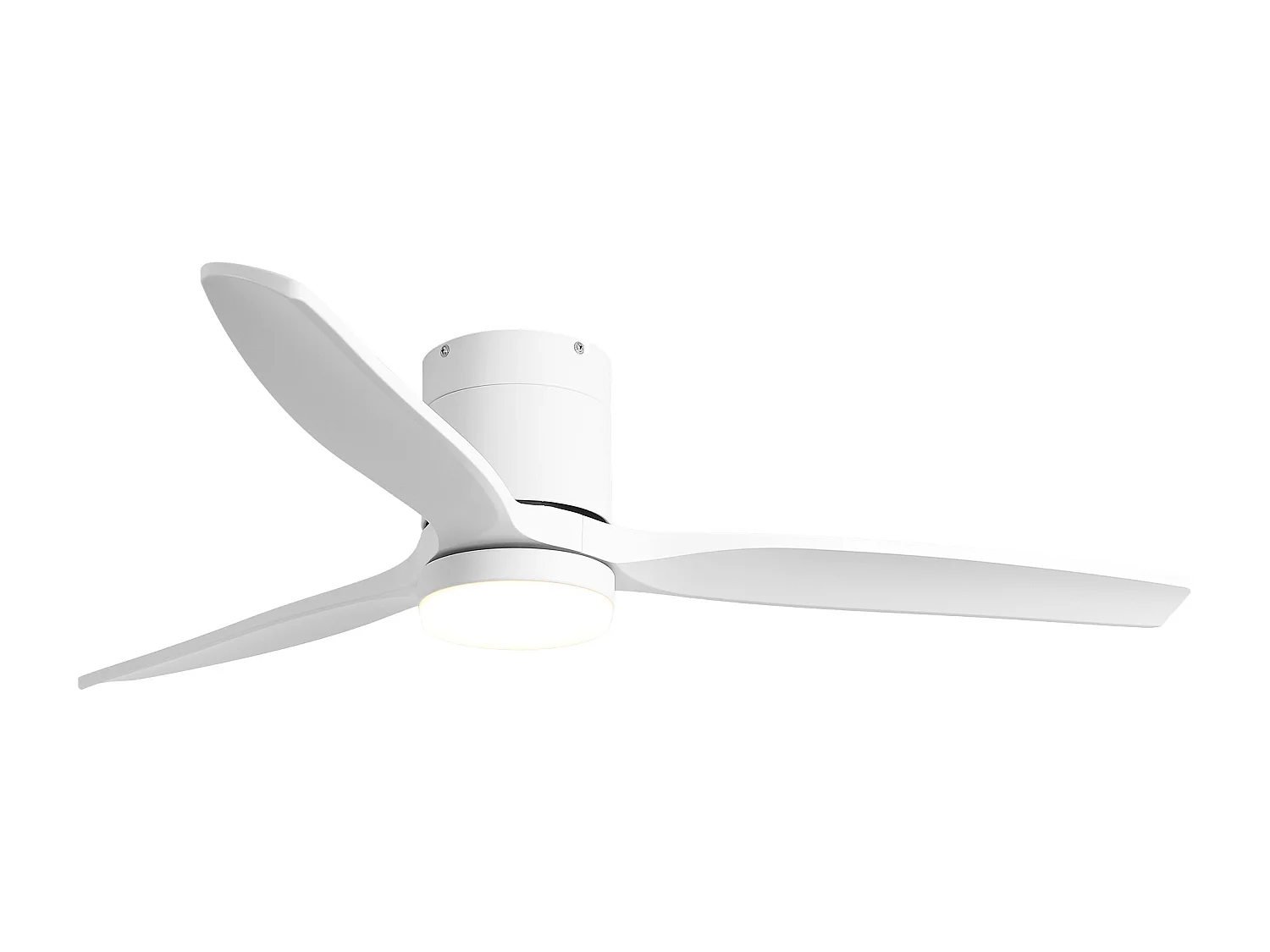 Parrot Uncle Deckenventilator mit LED-Licht, 132 cm, DC-Motor, 6 Geschwindigkeiten, flach an der Decke, leise, inkl. Fernbedienung, mattweiß