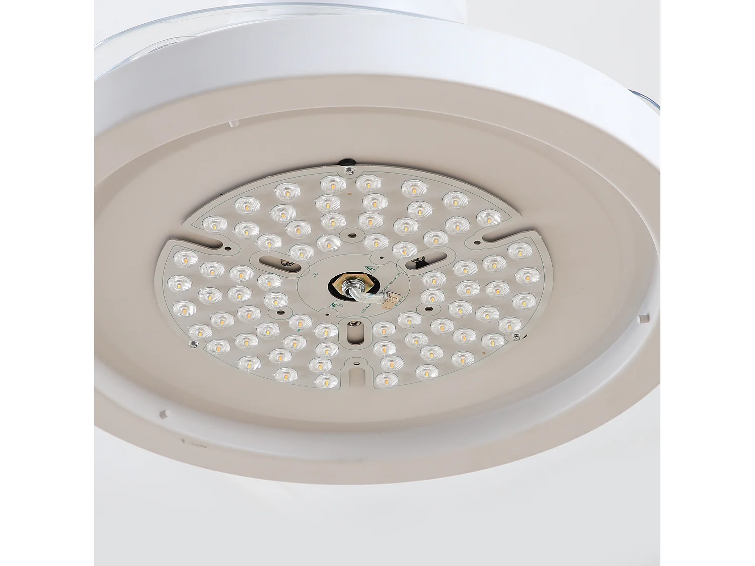 Parrot Uncle Ventilateur de plafond 91,5 cm avec lumière, 3 pales transparentes, éclairage LED dimmable, moteur DC, télécommande, blanc
