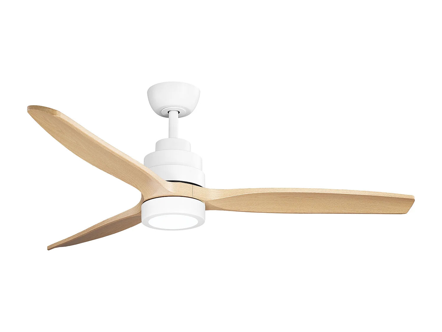 Parrot Uncle Deckenventilator mit LED-Licht, 132 cm, Holzoptik-Flügel, DC-Motor, 6 Geschwindigkeiten, Pendelstab, leise, inkl. Fernbedienung