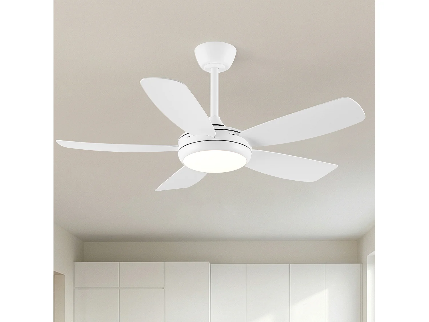 Parrot Uncle Ventilateur 107 cm avec surfaces blanches encadrées par des LED, Blanc