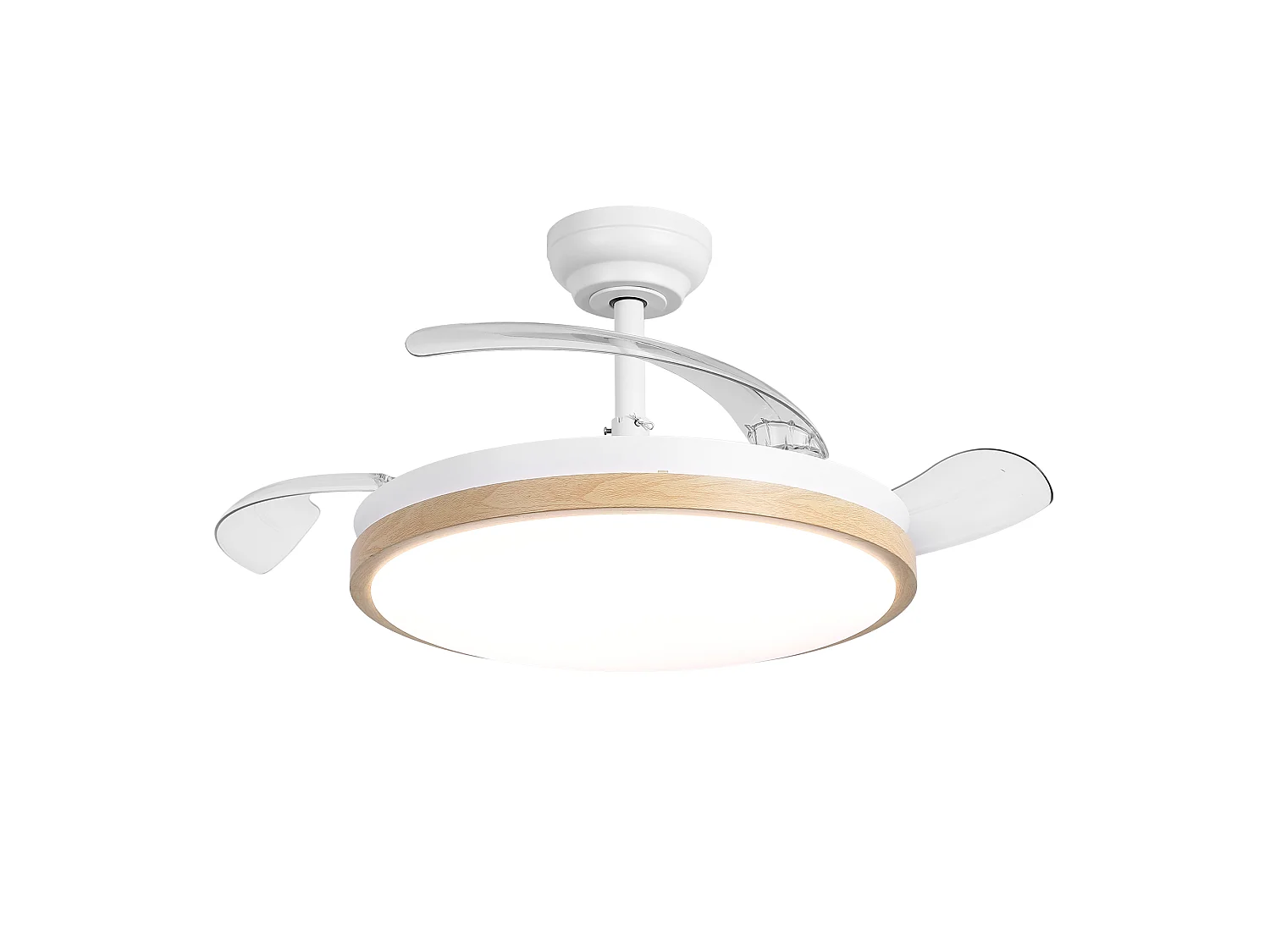 Parrot Uncle Ventilateur De Plafond Avec Éclairage Led, 107 CM, Pales Aspect Bois, Moteur À Courant Continu, 6 Vitesses, Tige De Suspension, Télécommande