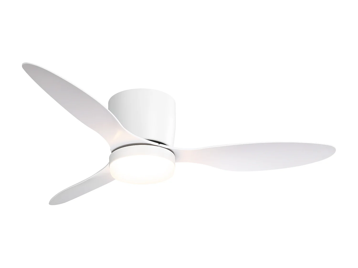 Parrot Uncle Deckenventilator mit LED-Licht, 107 cm, DC-Motor, 6 Geschwindigkeiten, flach an der Decke, leise, inkl. Fernbedienung, mattweiß