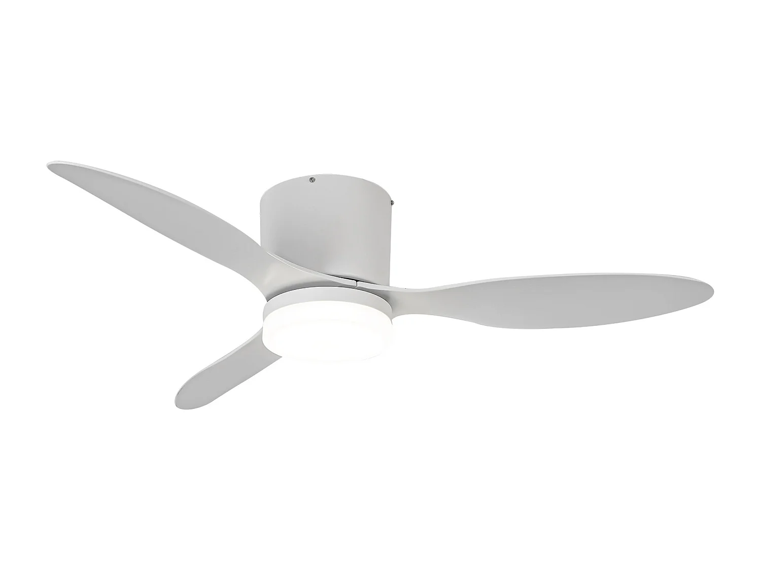Parrot Uncle Deckenventilator mit LED-Licht, 107 cm, DC-Motor, 6 Geschwindigkeiten, flach an der Decke, leise, inkl. Fernbedienung, mattweiß