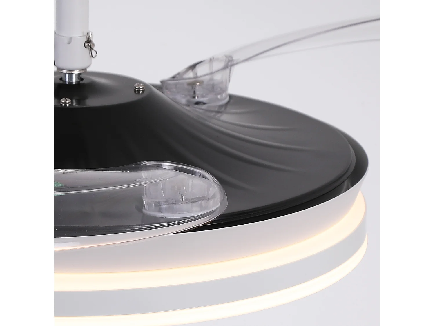 Parrot Uncle Ventilateur De Plafond Avec Éclairage Led, 100 Cm, Moteur DC, 6 Vitesses, Pales Transparentes, Tige Pendante, Télécommande Incluse, Blanc Mat