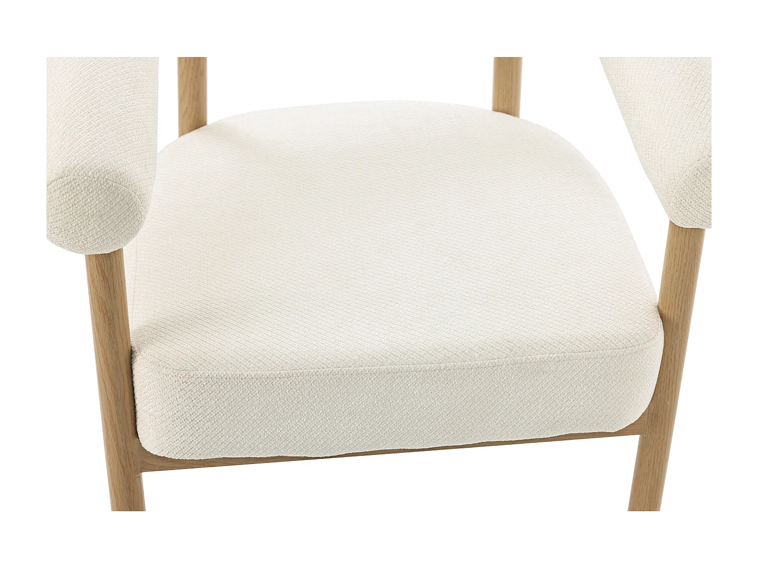 Lot de 4 Chaises de Salle à Manger Modernes, avec Assise Rembourrée en Peluche, Pieds en Métal Aspect Bois - Blanc