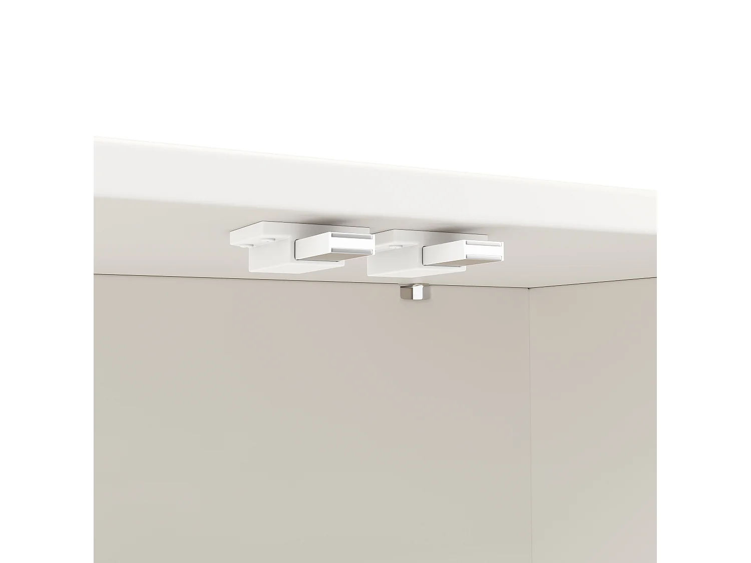 Buffet moderne 120x35x71cm - 4 portes au design unique - en MDF - Blanc
