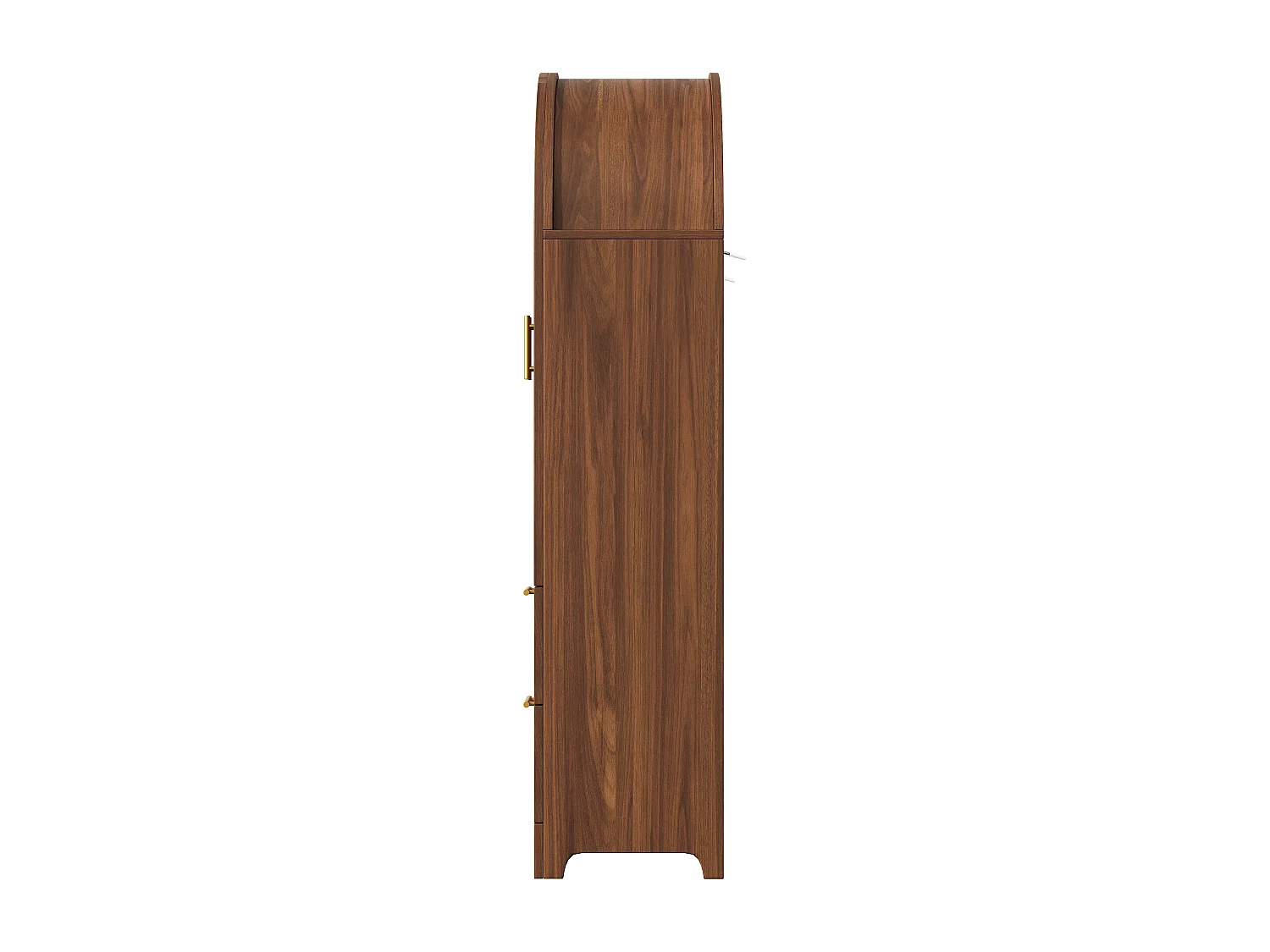 2er-Set Vitrinen 175cm, Doppel-Bücherregal mit 4 PE-Rattan-Schubladen und Glastüren, Retro-Design - braun