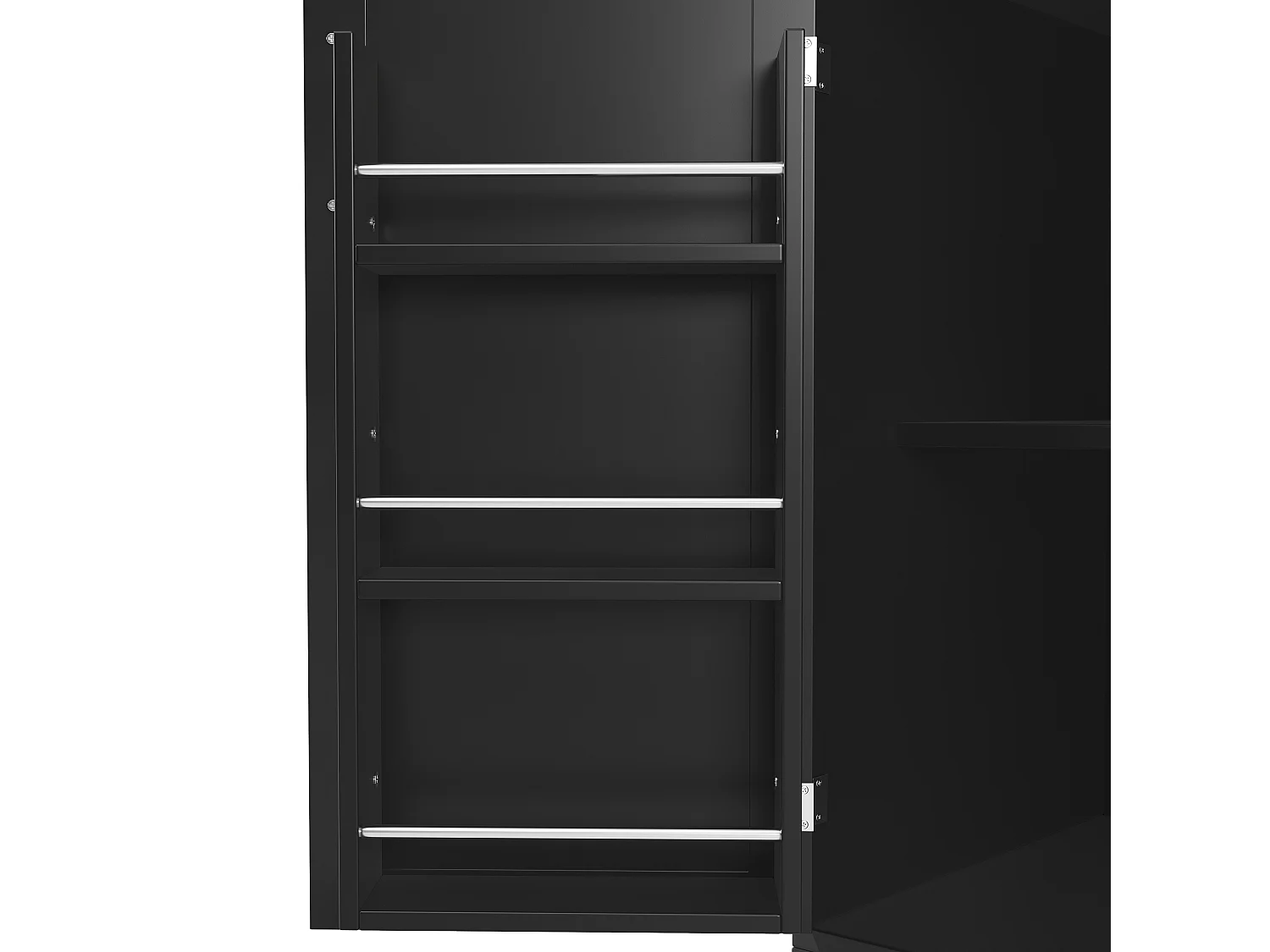 Credenza da cucina 120x188cm con LED, supporto per bevande e snack, 4 ante e 2 cassetti spaziosi - nero
