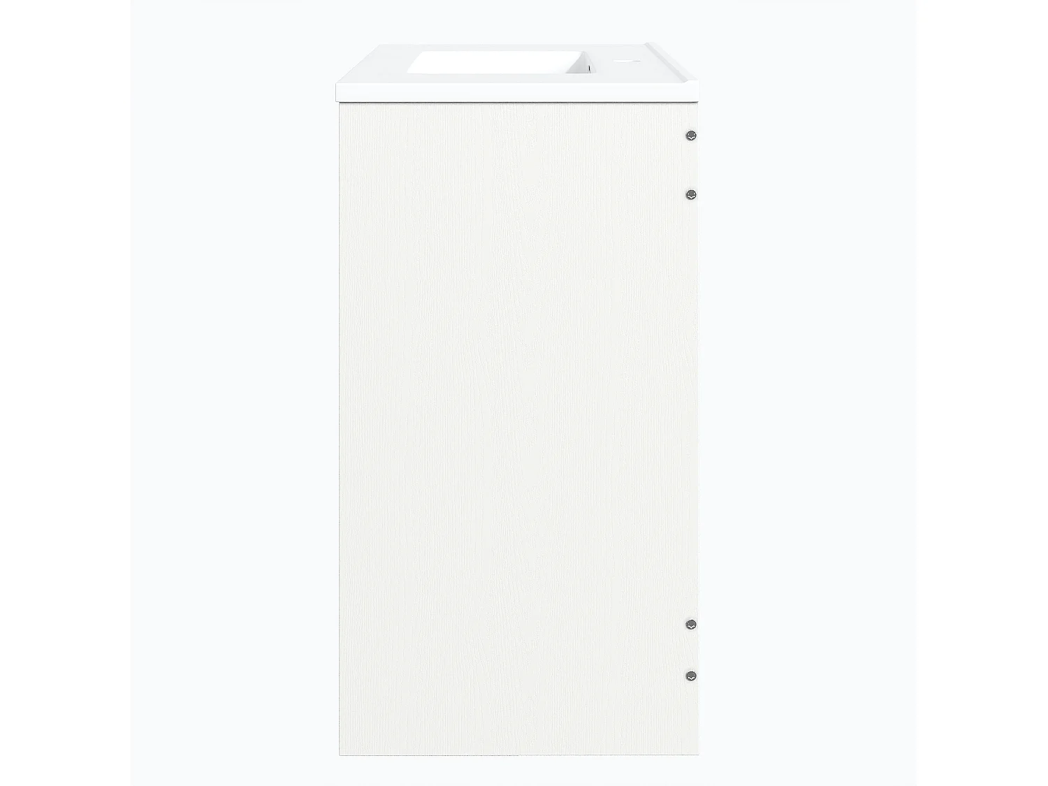 Meuble de Salle de Bain 76cm avec Vasque en Céramique, conception de porte de grange, avec Tiroirs - Blanc