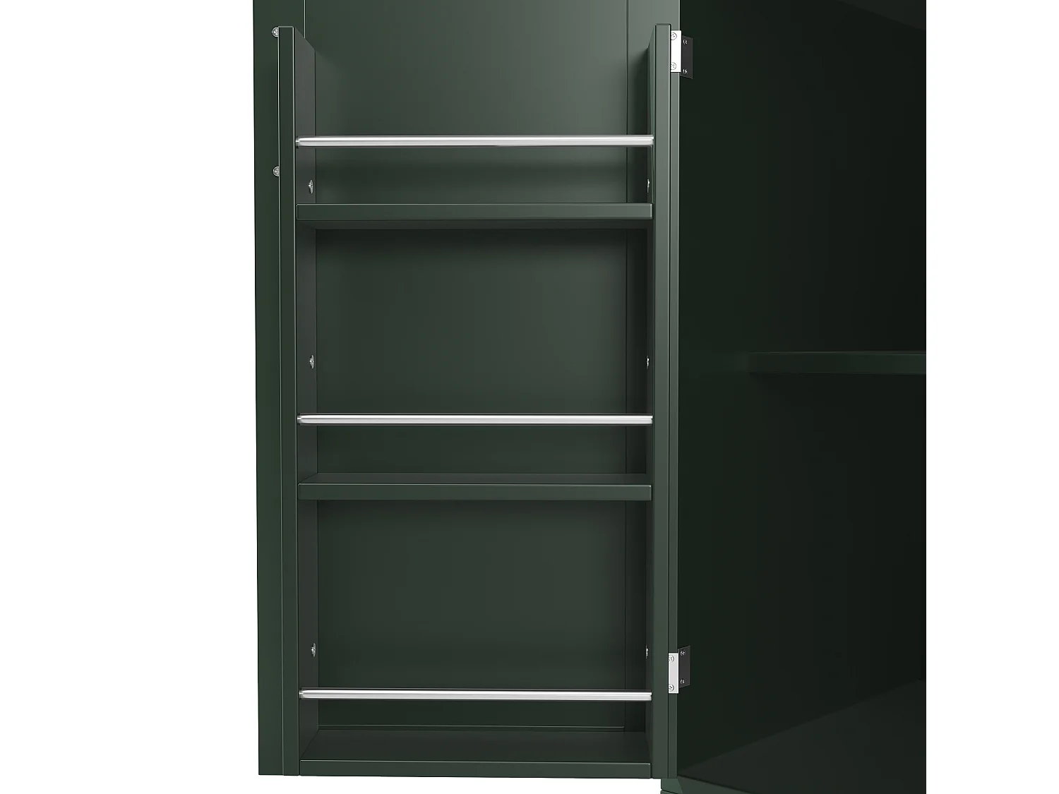 Credenza da cucina 120x188cm con LED, supporto per bevande e snack, 4 ante e 2 cassetti spaziosi - verde