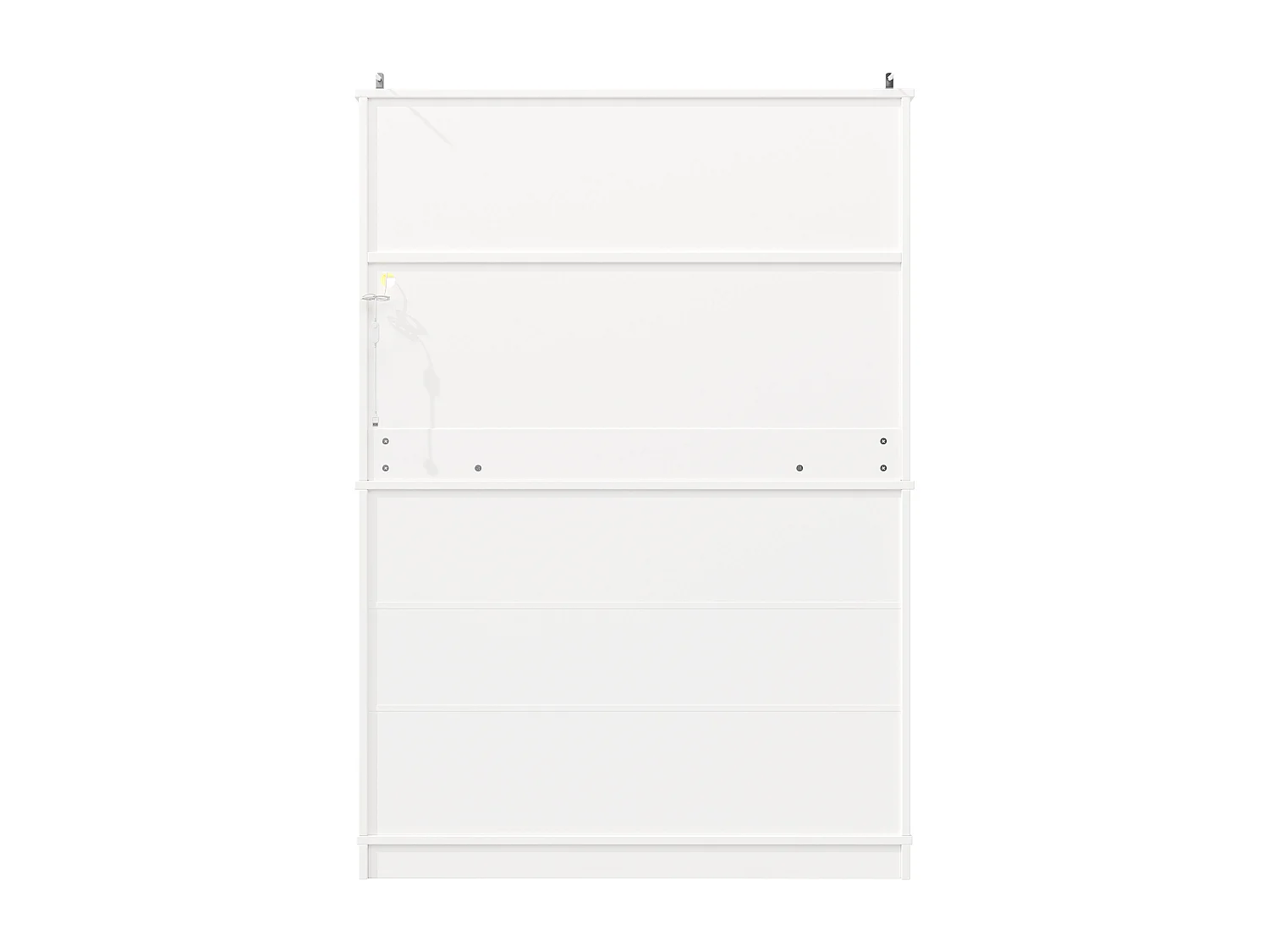 Credenza da cucina 108x180cm con LED, armadio alto contenitore con ripiani regolabili - bianco