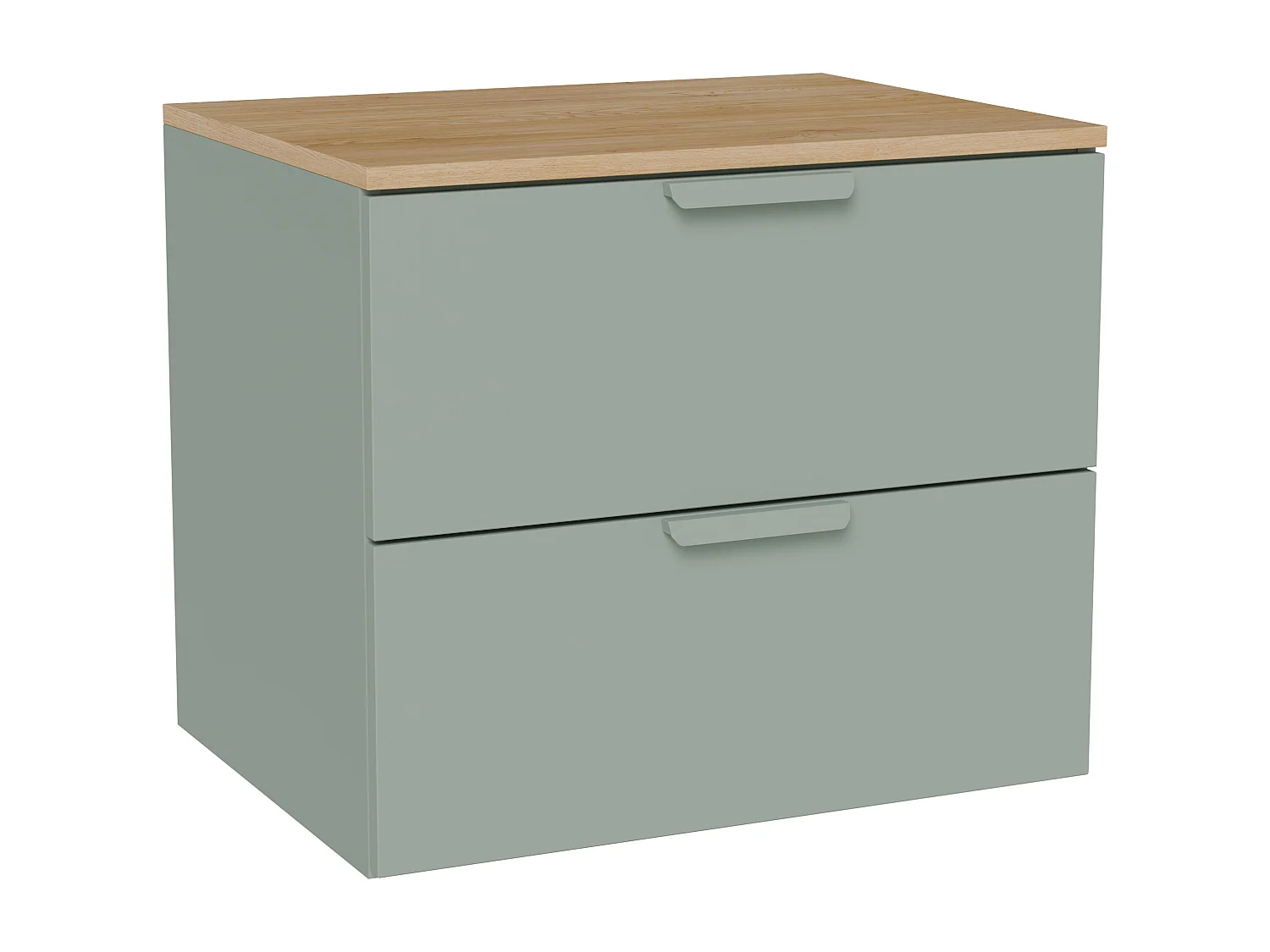 Meuble sous vasque suspendu avec planche – Vert sauge – L60 cm – AVORELI