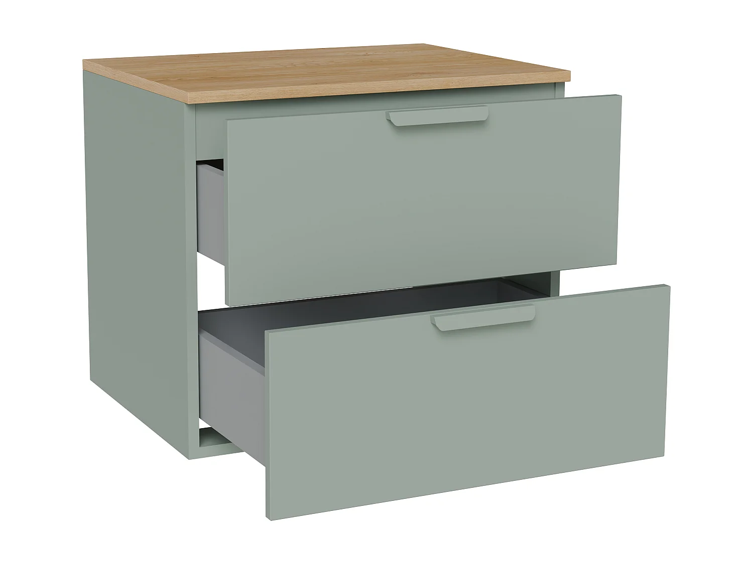 Meuble sous vasque suspendu avec planche – Vert sauge – L60 cm – AVORELI