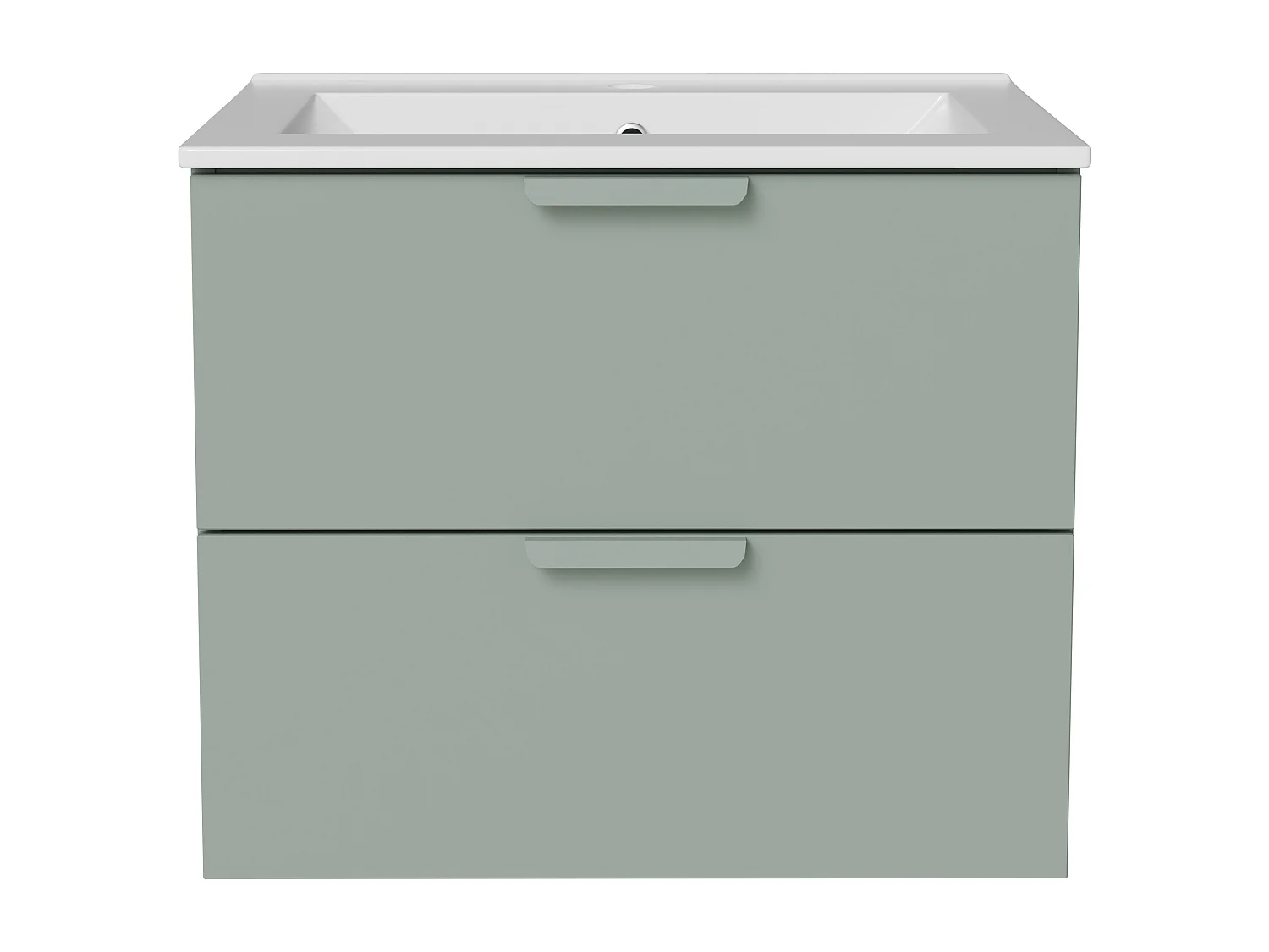 Meuble de salle de bain suspendu avec vasque à encastrer – Vert sauge – L60 cm – AVORELI