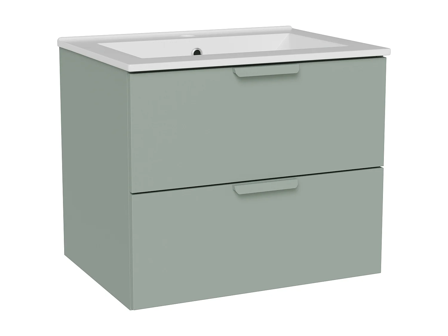 Meuble de salle de bain suspendu avec vasque à encastrer – Vert sauge – L60 cm – AVORELI