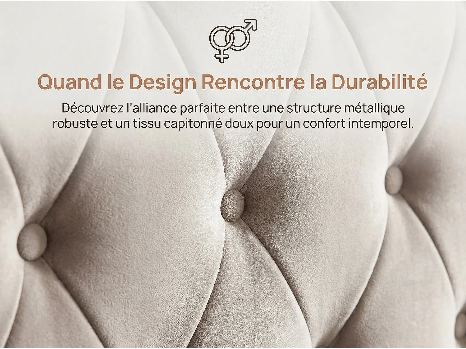 Lit 140x200 adulte avec tête de lit capitonnée beige – Lit double étagères et tiroirs de rangement–sommier à lattes