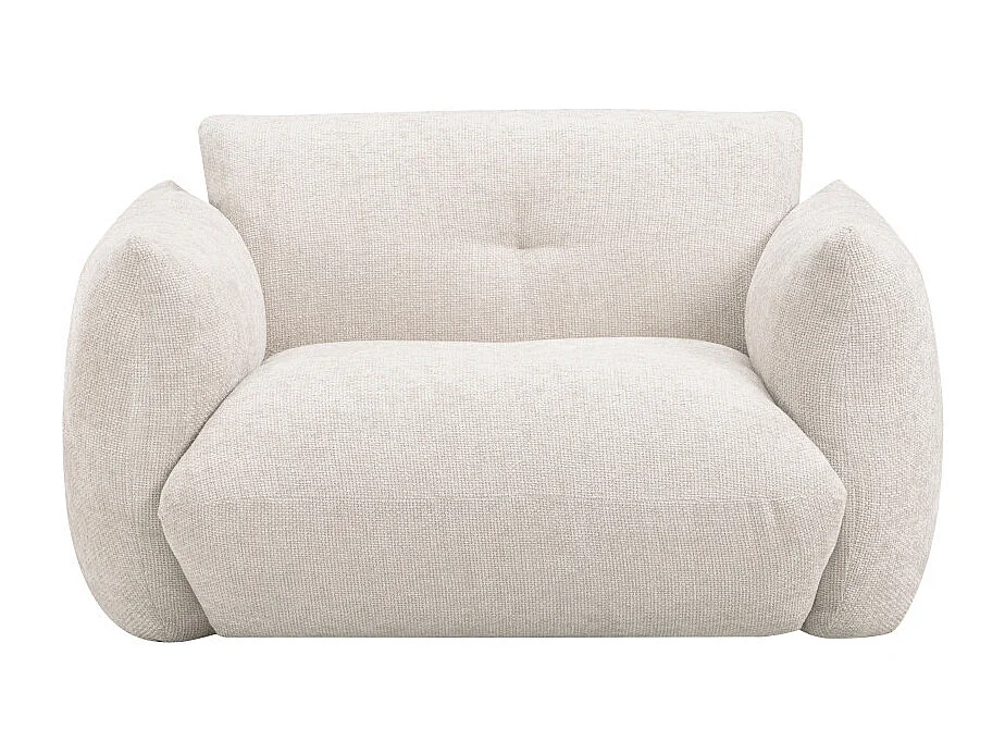 Bocca - Fauteuil en tissu à dossier capitonné - Écru