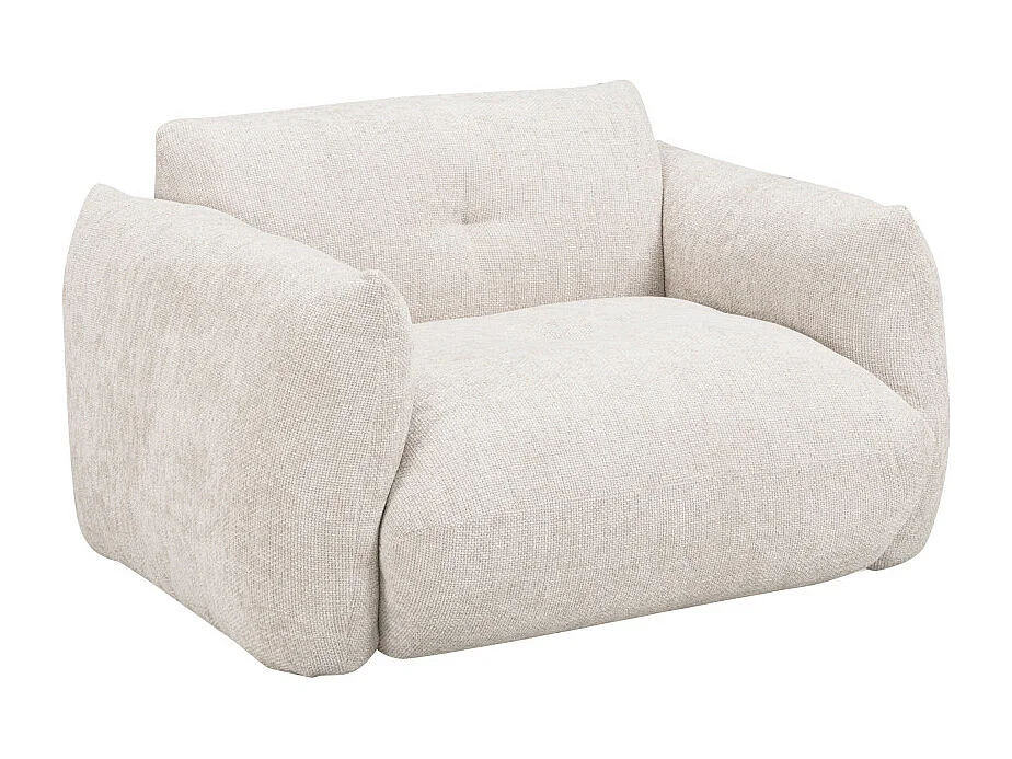 Bocca - Fauteuil en tissu à dossier capitonné - Écru