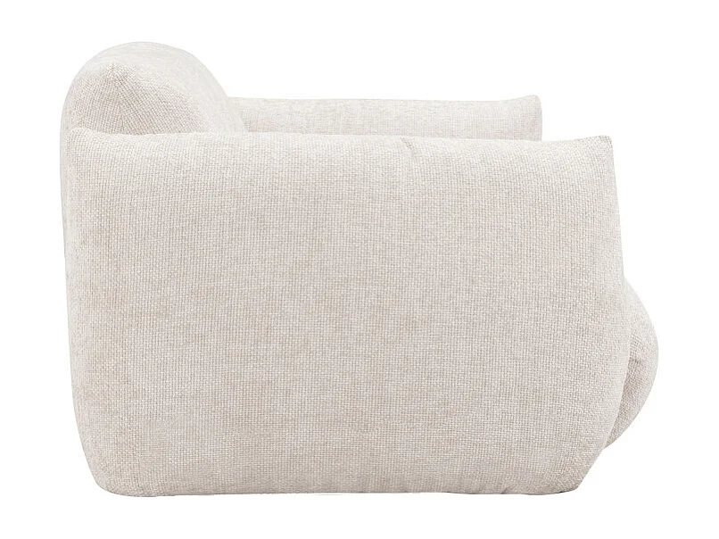 Bocca - Fauteuil en tissu à dossier capitonné - Écru