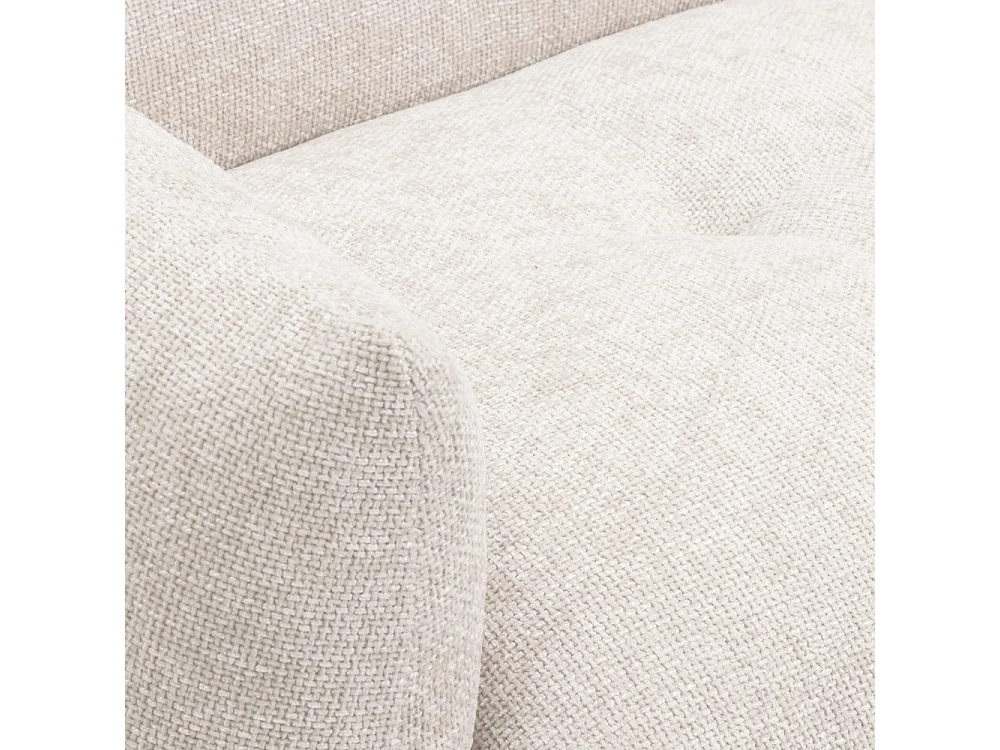 Bocca - Fauteuil en tissu à dossier capitonné - Écru