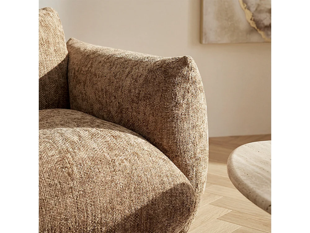 Bocca - Fauteuil en tissu à dossier capitonné - Bronze